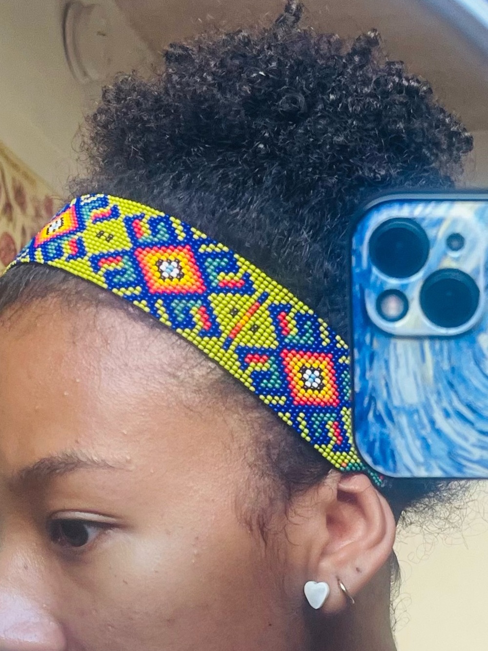 Handmade Beaded  headband- Vibrant Multicolor Patterns